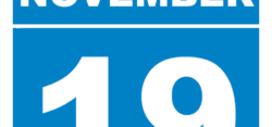 Blue calendar displaying November 19