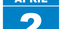 Blue calendar displaying April 2