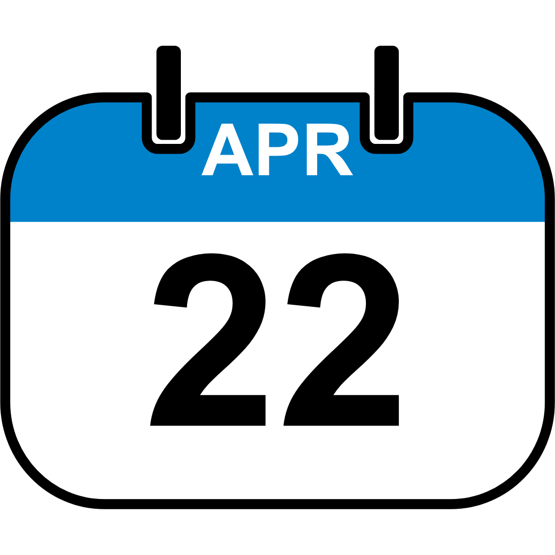 Calendar showing April 22