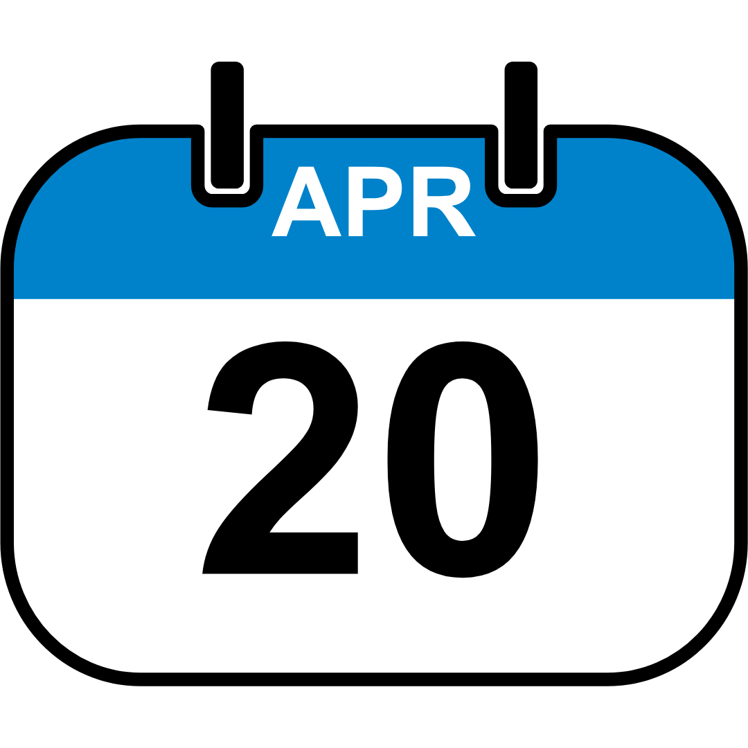 Calendar showing April 20