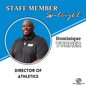 Smiling staff portrait in Director of Athletics graphic