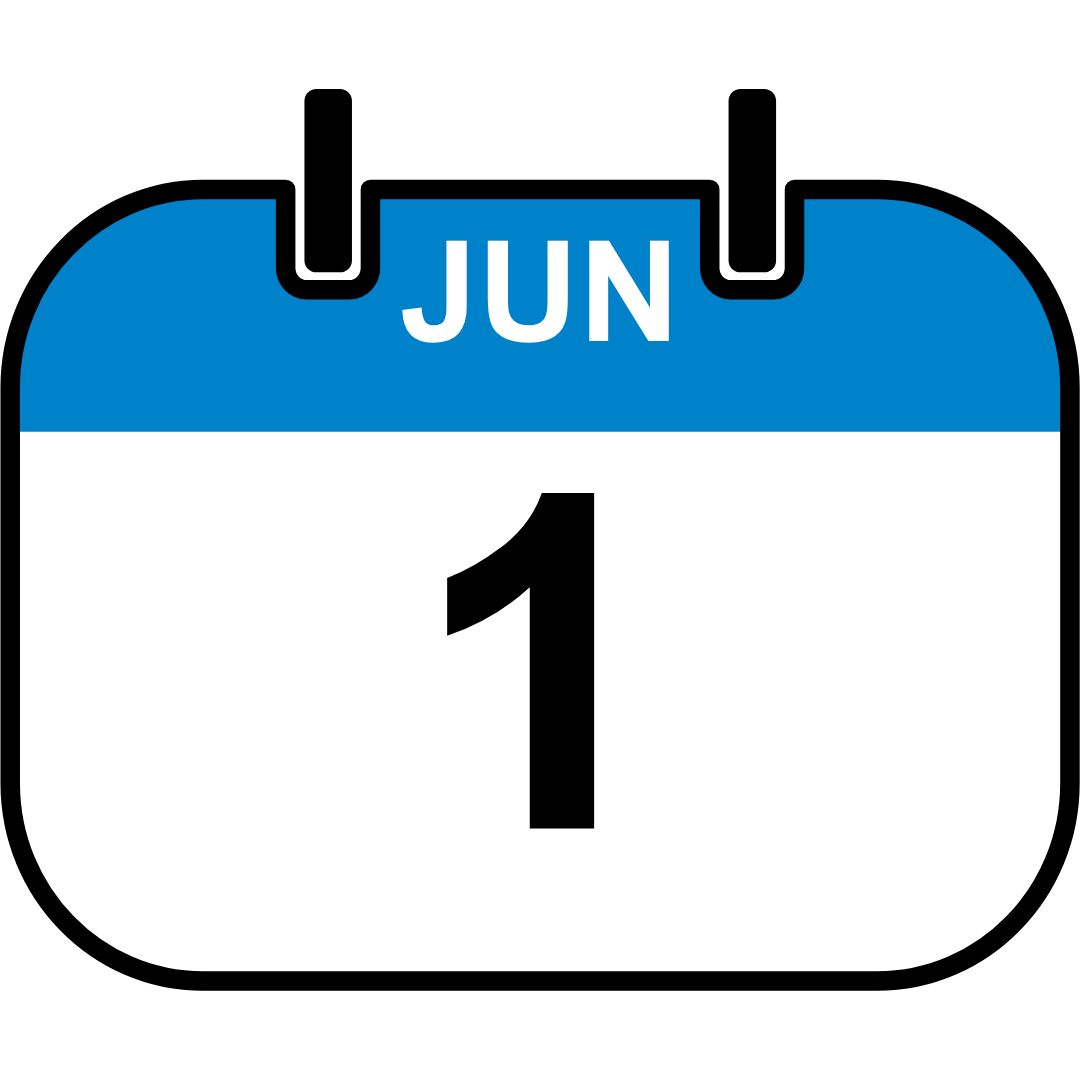 June 1 calendar icon